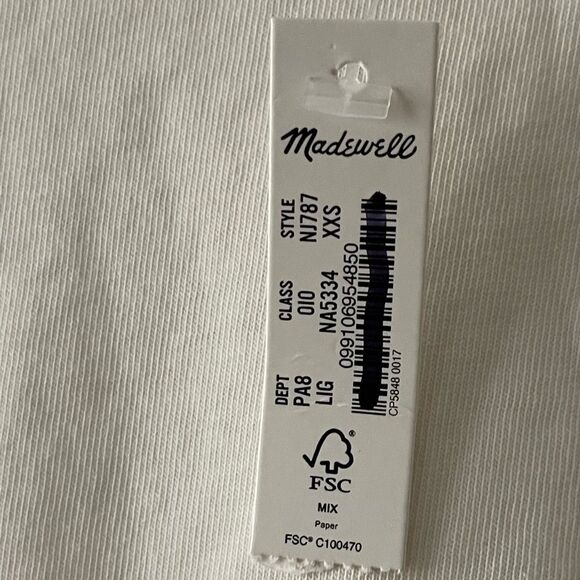 *Flaw-Ink Spot* Madewell NWT Side-Cinch Muscle Tee Size XXS in Lighthouse - Picture 8 of 11